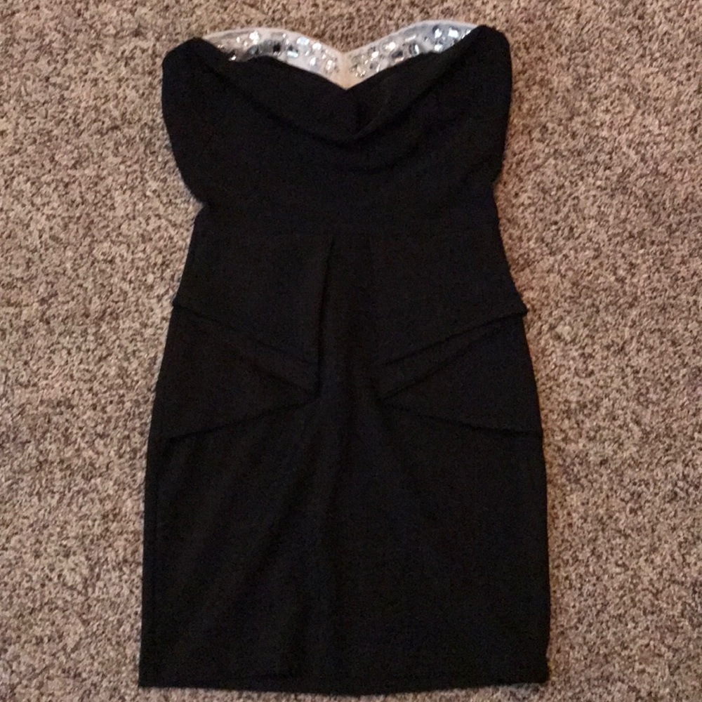 A black and silver cocktail dress